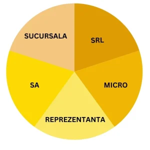 Pie chart cu toate entitatile juridice din romania